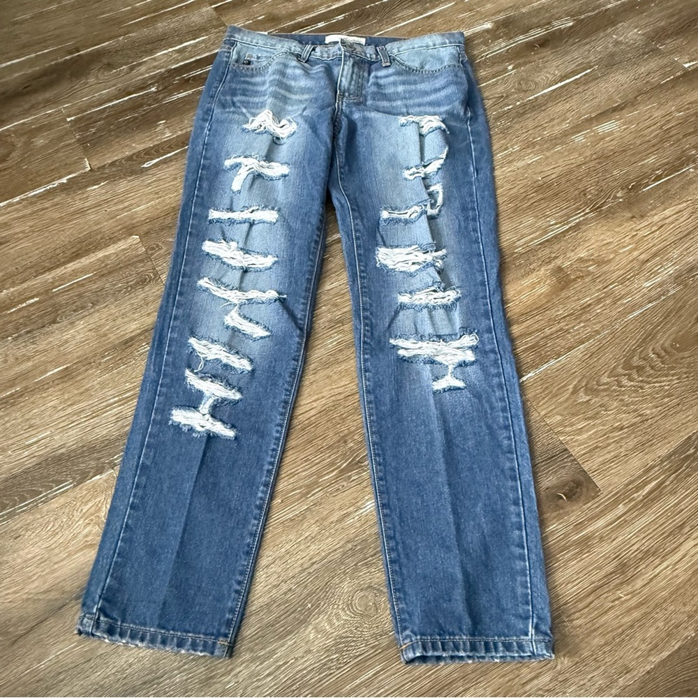 KanCan Jeans Classic Blue Distressed Straight Leg Women’s Vintage 27 Made USA‎